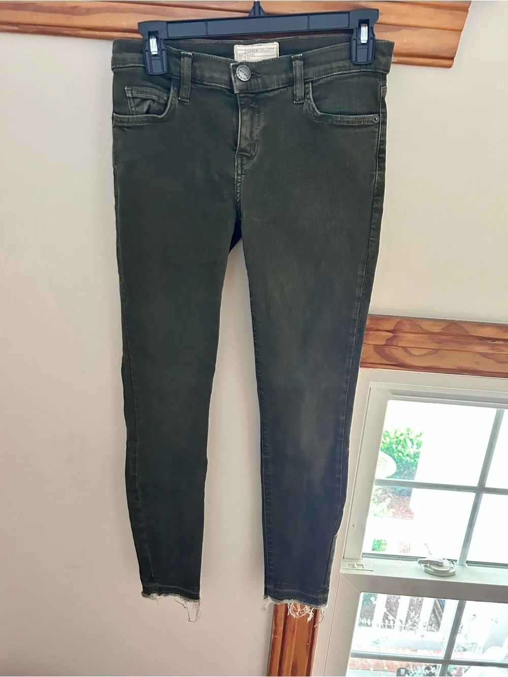 Current/Elliott Olive-Green Skinny Jeans